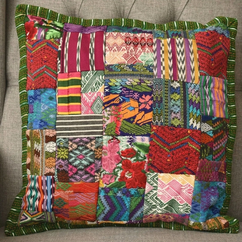 Guatemalan Boho Embroidered Throw Pillow Cases
